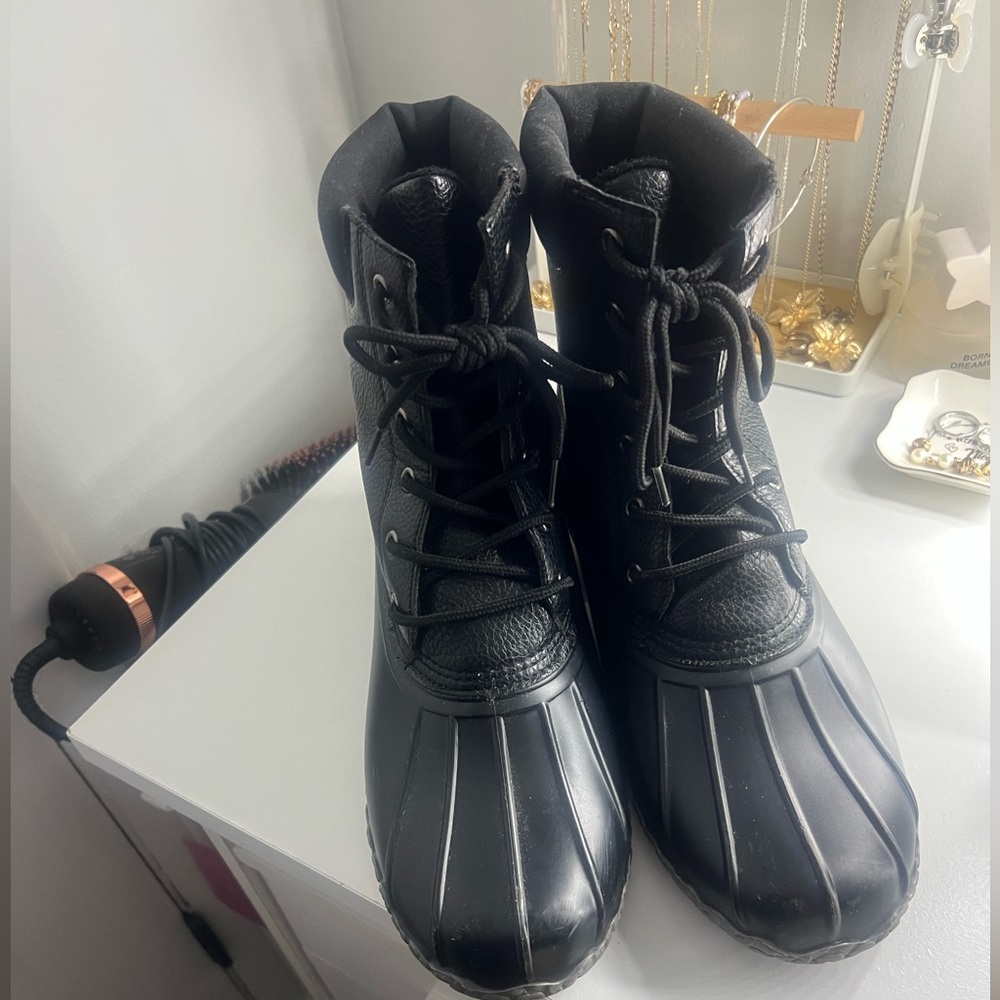 Weatherproof Men's Black Lace-Up Boots